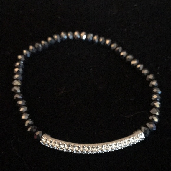 Lia Sophia hematite and cz stretch bracelet - Picture 2 of 2